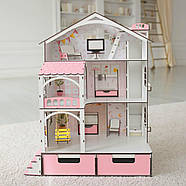 "Смарт Хаус" ляльковий будиночок NestWood з органайзером та ліфтом для ЛОЛ рожевий + вітальня, фото 2