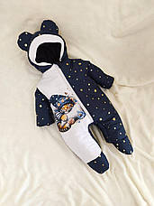 Дитячий теплий чоловічок комбінезон осінь весна зима 0-3 міс 56-62 розмір, фото 2