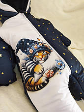 Дитячий теплий чоловічок комбінезон осінь весна зима 0-3 міс 56-62 розмір, фото 4