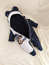 Дитячий теплий чоловічок комбінезон осінь весна зима 0-3 міс 56-62 розмір, фото 5