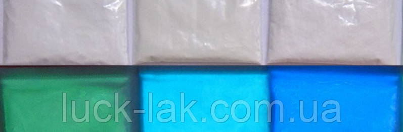 Светящийся порошок люминофор 5 гр пакет белый-зеленый - фото 2 - id-p414656063