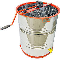 Медогонка з поворотом касет 3-х рамкова (бак нержавіюча сталь AISI 304, касети нержавіюча сталь, ротор порошкове покриття,