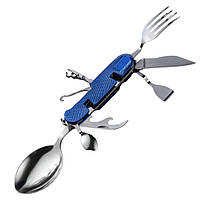 Мультитул A-109 (9 в 1) (11,2 см) синій/чорний, туристичний похідний складаний набір