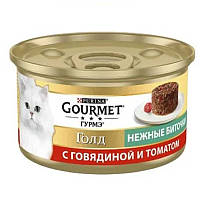Корм для котів Gourmet Gold ніжні біточки з яловичиною та томатом 85 г Purina
