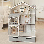 "Смарт Хаус Еко" ляльковий будиночок NestWood з органайзером та ліфтом для ЛОЛ + вітальня, фото 4
