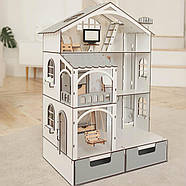 "Смарт Хаус Еко" ляльковий будиночок NestWood з органайзером та ліфтом для ЛОЛ + вітальня, фото 2