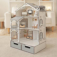 "Смарт Хаус Еко" ляльковий будиночок NestWood з органайзером та ліфтом для ЛОЛ + вітальня, фото 3