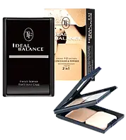Пудра для обличчя компактна 2 в 1 Triumf Ideal Balance TF Тріумф крем пудра світло- бежевий №3