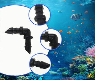 Угловой соединитель для шланга, черный 4 мм., фото 2