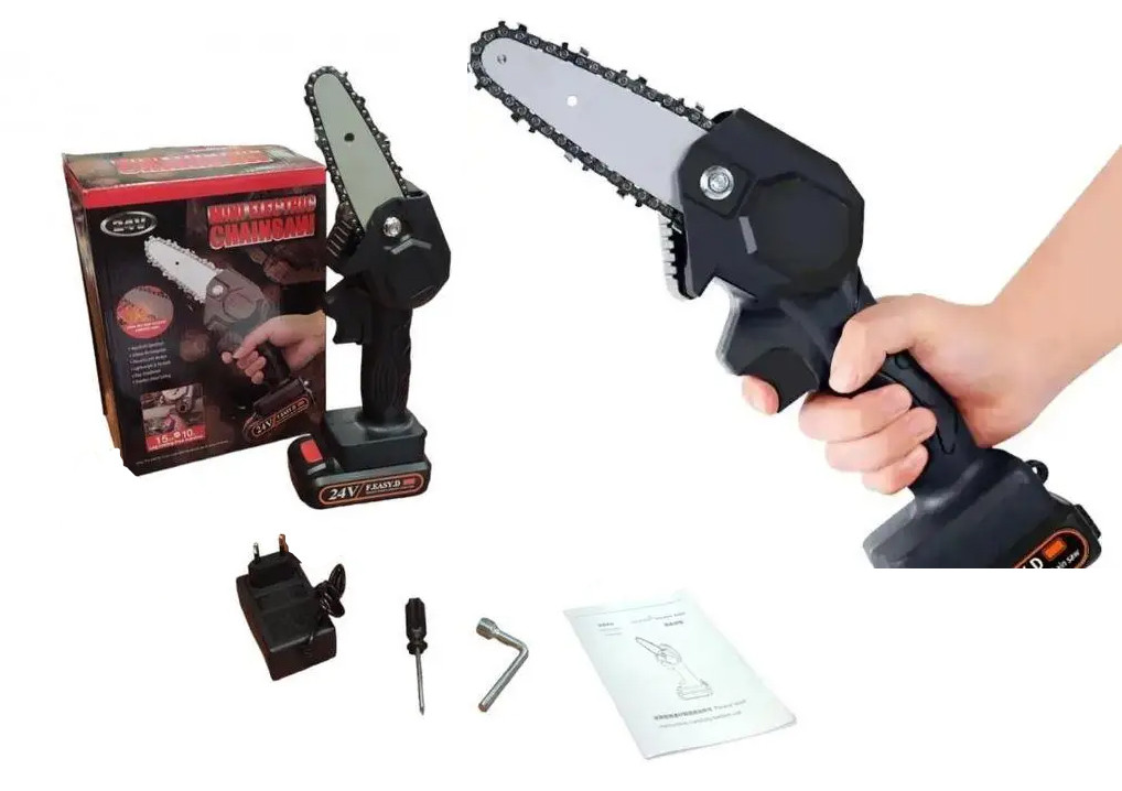 Акумуляторна ланцюгова пила з батареєю 24v для обрізання дерев MINI ELECTRIC CHAINSAW, мініпила