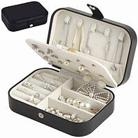 Шкатулка для прикрас біжутерії сережок каблучок органайзер футляр 16х11см Чорний (60553)