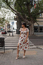 Штапельне літнє плаття міді довгий рукав великих розмірів, фото 2