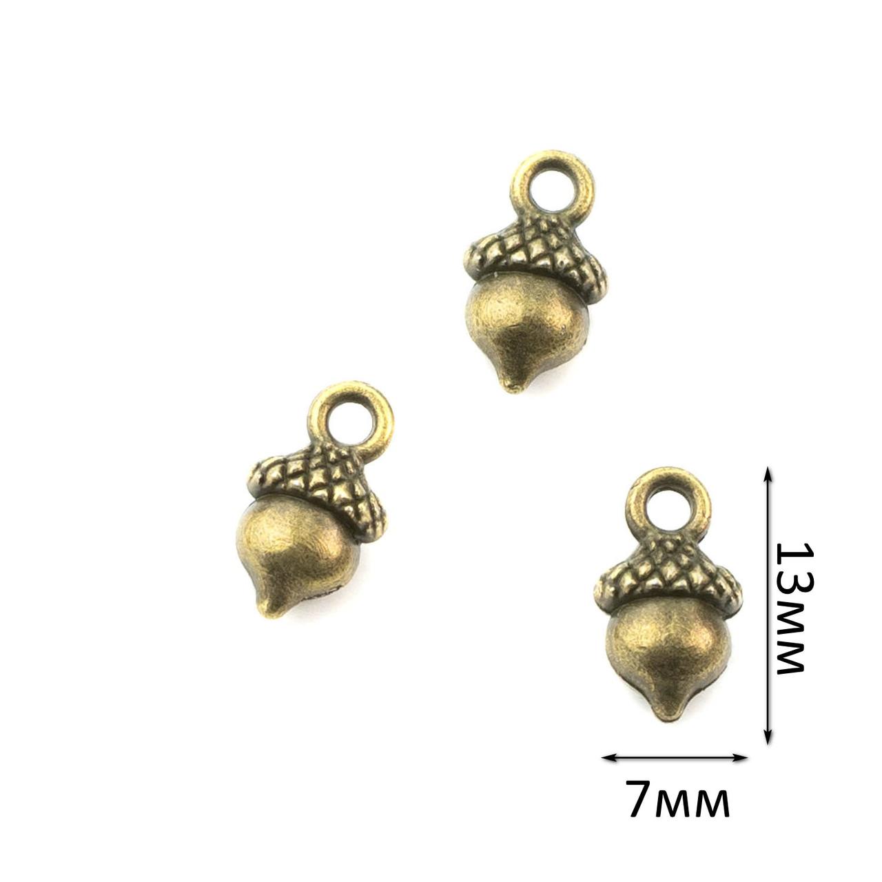 Підвіска "Жолудь" бронза 1шт 13*7мм PDB052, фото 1