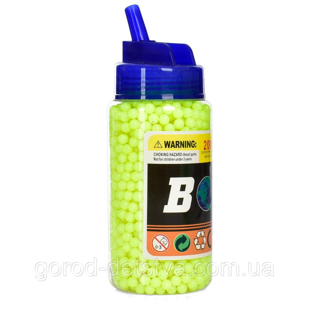 Кулі для дитячої зброї універсальні 2000 шт 6мм BB 6mm пластикові кульки для автомата та пістолета, фото 1