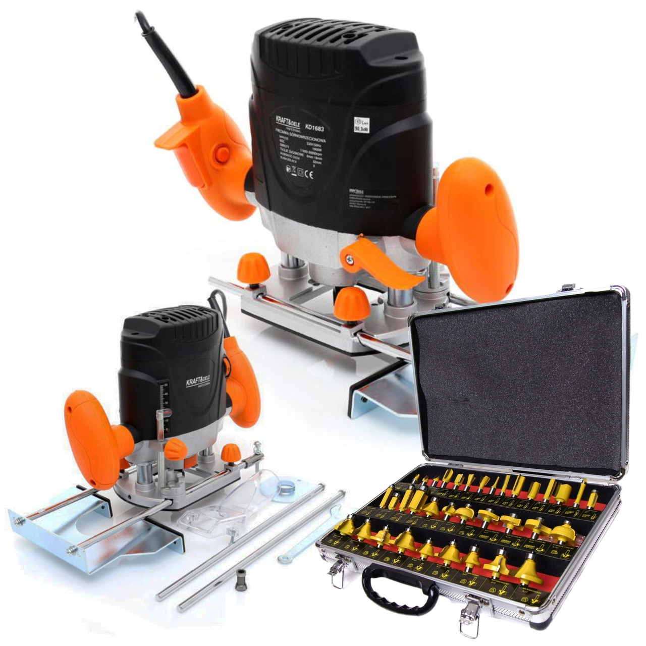 Фрезер електричний Kraft&Dele KD1683 Набір фрез по дереву ALFA 35 шт ALRBS35-8, фото 1