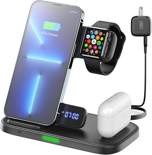 Беспроводная зарядная станция INIU 3 в 1, 15 Вт Fast Qi-Certified Phone ...