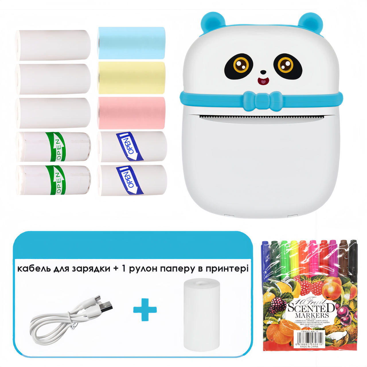 Дитячий фото принтер міні mini printer на блютузі компактний для андроїд та айфону з липкою стрічкою