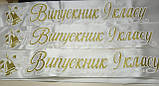 Стрічка "Випускник 9го класу" айворі атласна, фото 6