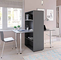 Сучасний двосторонній сірий письмовий офісний стіл для двох дітей або дорослих КС-01 Київський Стандарт