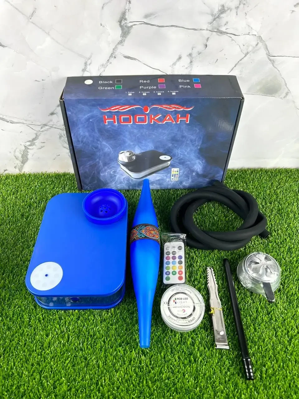 Кальян "Capsule Nanosmoke Blue" з мундштуком "Bazooka"