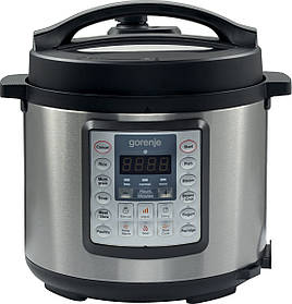 Gorenje Мультиварка-скороварка, 1000 Вт, чаша-6 л, електронне керувало, 15 програм, метал/пластик, чорний
