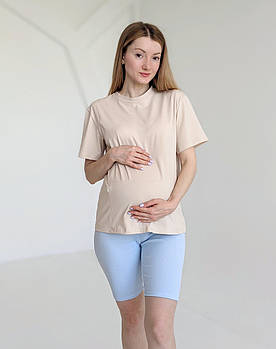 Футболка для вагітних та годуючих мам (кремовий)