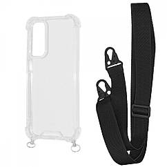 Чехол WAVE Clear Case with Strap Samsung Galaxy A25 black