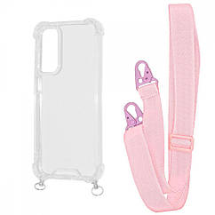 Чехол WAVE Clear Case with Strap Samsung Galaxy S23 FE pink sand