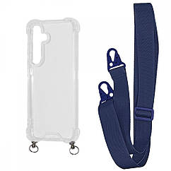 Чехол WAVE Clear Case with Strap Samsung Galaxy S24 Plus midnight blue