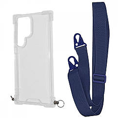 Чехол WAVE Clear Case with Strap Samsung Galaxy S23 Ultra light purple midnight blue