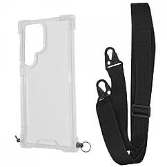 Чехол WAVE Clear Case with Strap Samsung Galaxy S23 Ultra light purple black