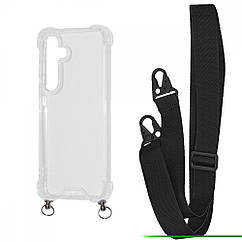 Чехол WAVE Clear Case with Strap Samsung Galaxy S24 Plus black