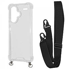 Чехол WAVE Clear Case with Strap Xiaomi Redmi Note 13 Pro+ black