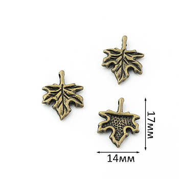 Підвіска металева "Листочок" 17*14мм Бронза PDB016