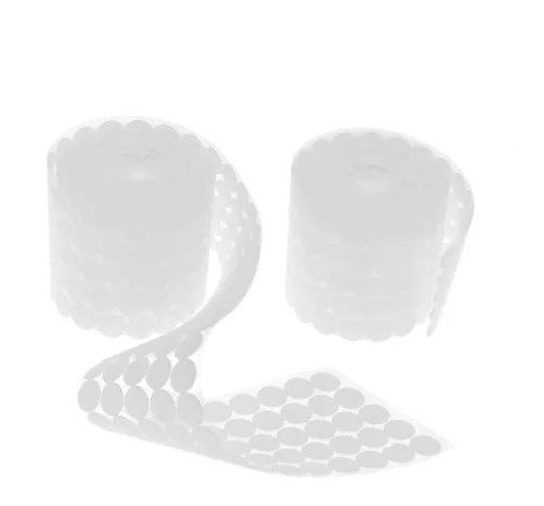 Липучки куруглі застібки самоклейні 20 мм, 1000 шт., білі, фото 1