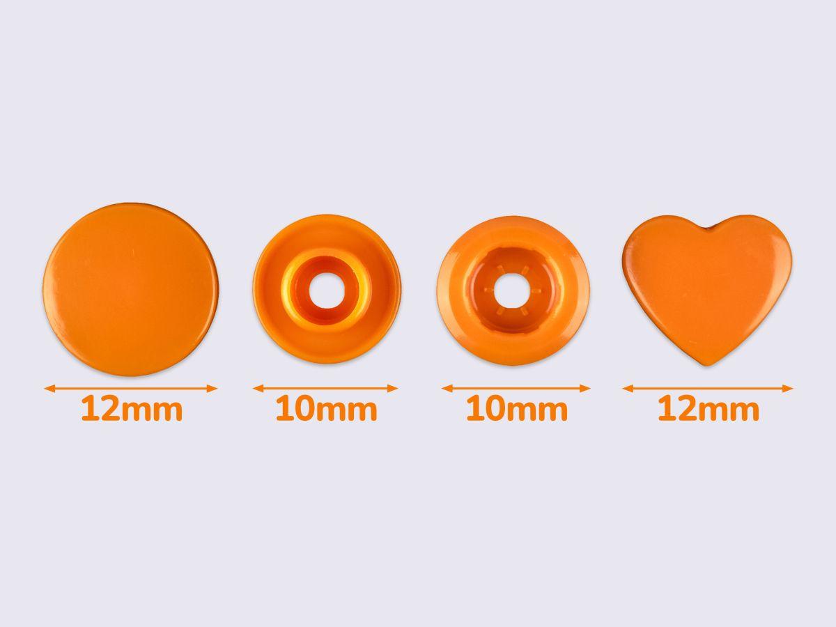 Кнопки пластикові KAM - гарбузові СЕРЦЕ B40 (1000 шт), фото 1