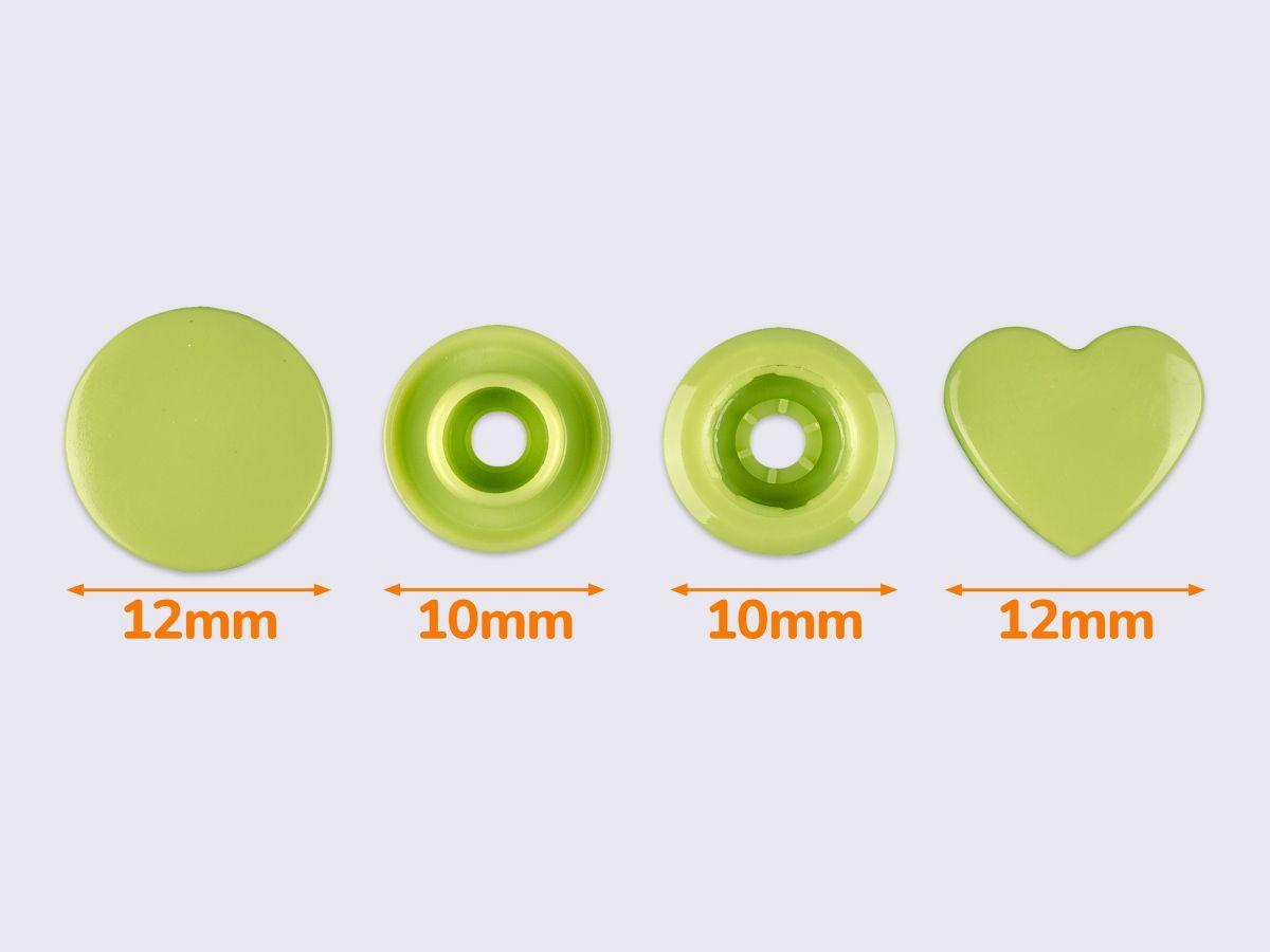 Кнопки пластикові KAM-СЕРЦЕ лайм B44 (1000 шт), фото 1