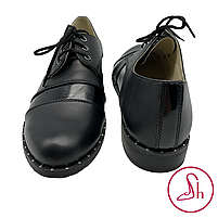 Жіночі туфлі класичні оксфорди з натуральної шкіри чорного кольору "Style Shoes", фото 5