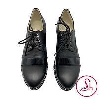 Жіночі туфлі класичні оксфорди з натуральної шкіри чорного кольору "Style Shoes", фото 4
