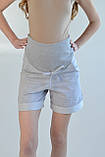 Шорти для вагітних з високим поясом на животик Nicole Mumlove розмір 42 Сірий, фото 3