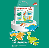 Пазли 88769  39 елементів, "Динозаври", 6 тваринок, 6 карток-прикладів, в коробці, фото 3