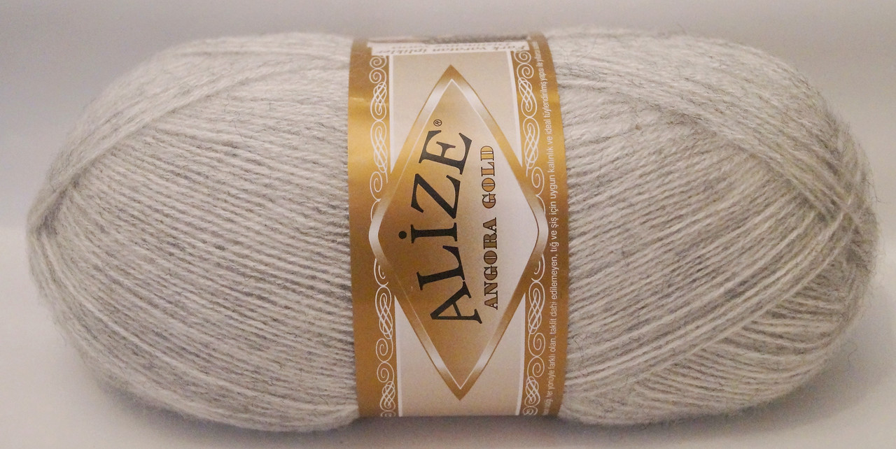 Нитки пряжа для в'язання ANGORA GOLD Ангора Голд від ALIZE Алізе № 208 - світло сірий меланж