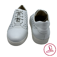 Літні жіночі кеди шкіряні бірюзового та білого кольорів “Style Shoes”, фото 9