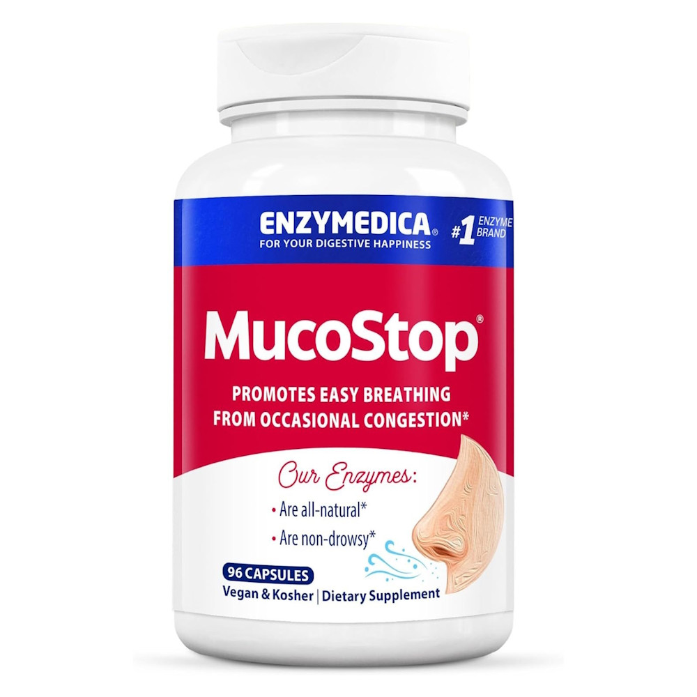 Натуральна добавка Enzymedica MucoStop, 96 капсул EXP