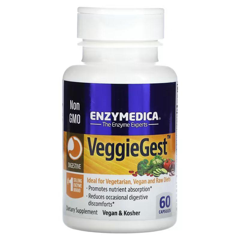 Натуральна добавка Enzymedica Veggie Gest, 60 капсул EXP