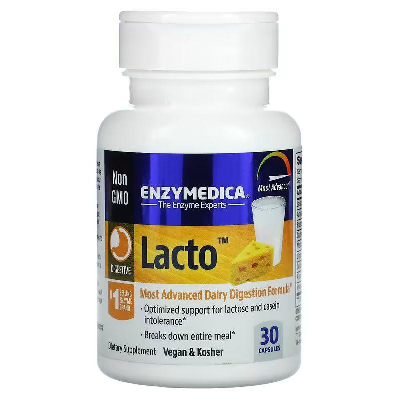 Натуральна добавка Enzymedica Lacto, 30 капсул EXP
