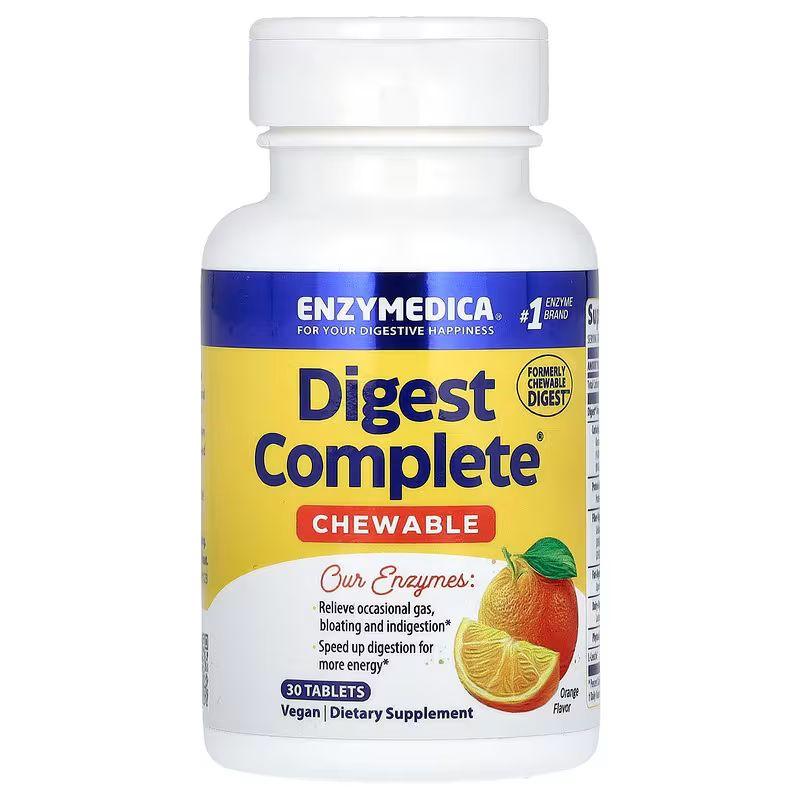 Натуральна добавка Enzymedica Digest Complete, 30 жувальних таблеток Апельсин EXP