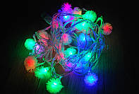 Новогодняя гирлянда Ежики 28 LED 7,0 м праздничная гирлянда на елку