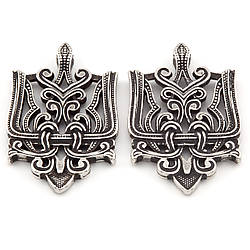 Підвіска Тризуб плетіння 38,5х24 мм 1 шт. Срібло