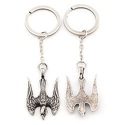 Брелок Тризуб Сокіл 37х23 мм 86 мм 1 шт. Срібло